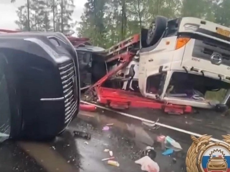 В Нижнеудинском районе перевернулся автовоз