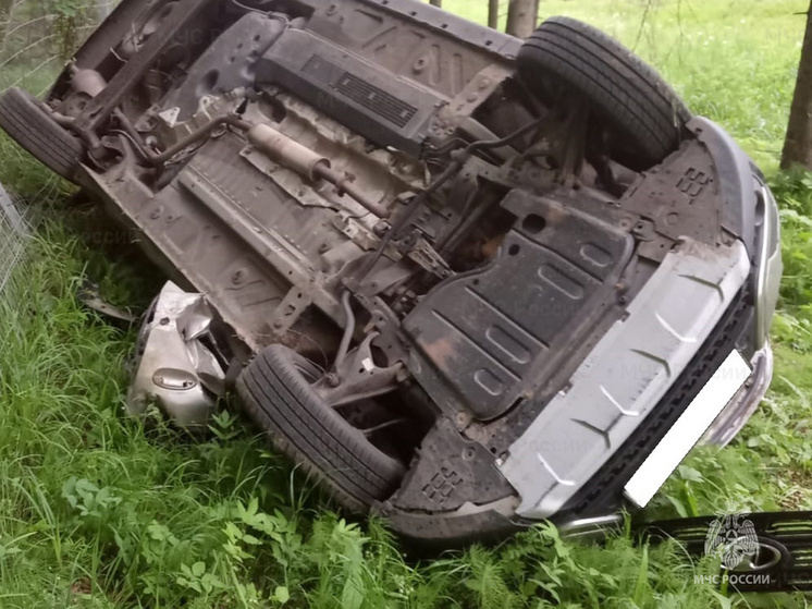 Под Жуковом Lada Largus опрокинулась и врезалась в дерево