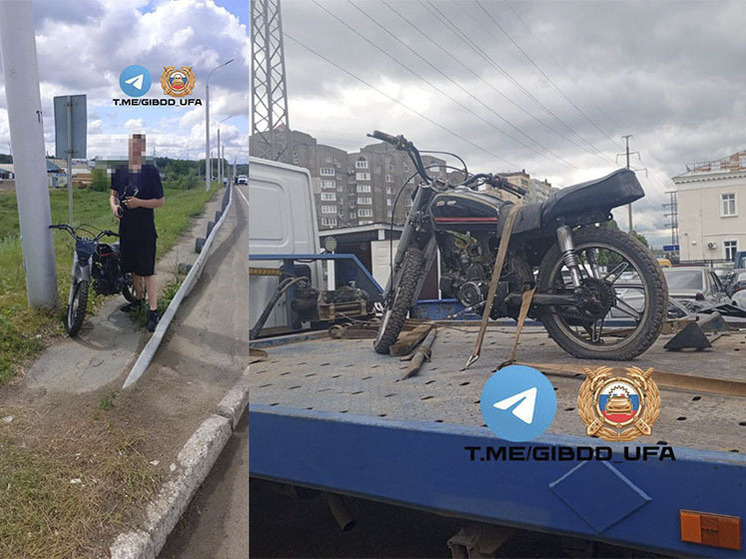Уфимские автоинспекторы задержали 15-летнего мальчика на мопеде