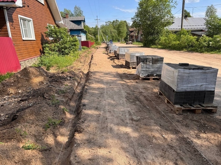  В Шенкурске на улице Г. Иванова начались работы по обустройству тротуара