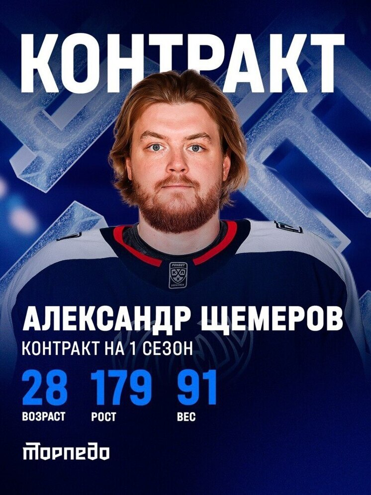 ХК «Торпедо» подписал праворукого защитника за 18 млн рублей