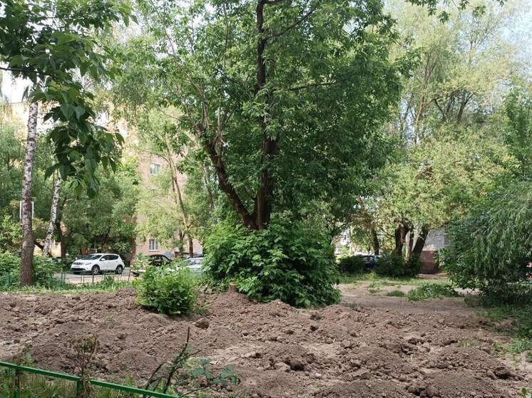 В калужские дворы завезли плодородную землю