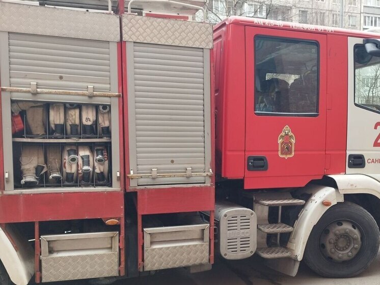 В Полярных Зорях пожарные усмирили огонь в жилом доме на Нивском проспекте