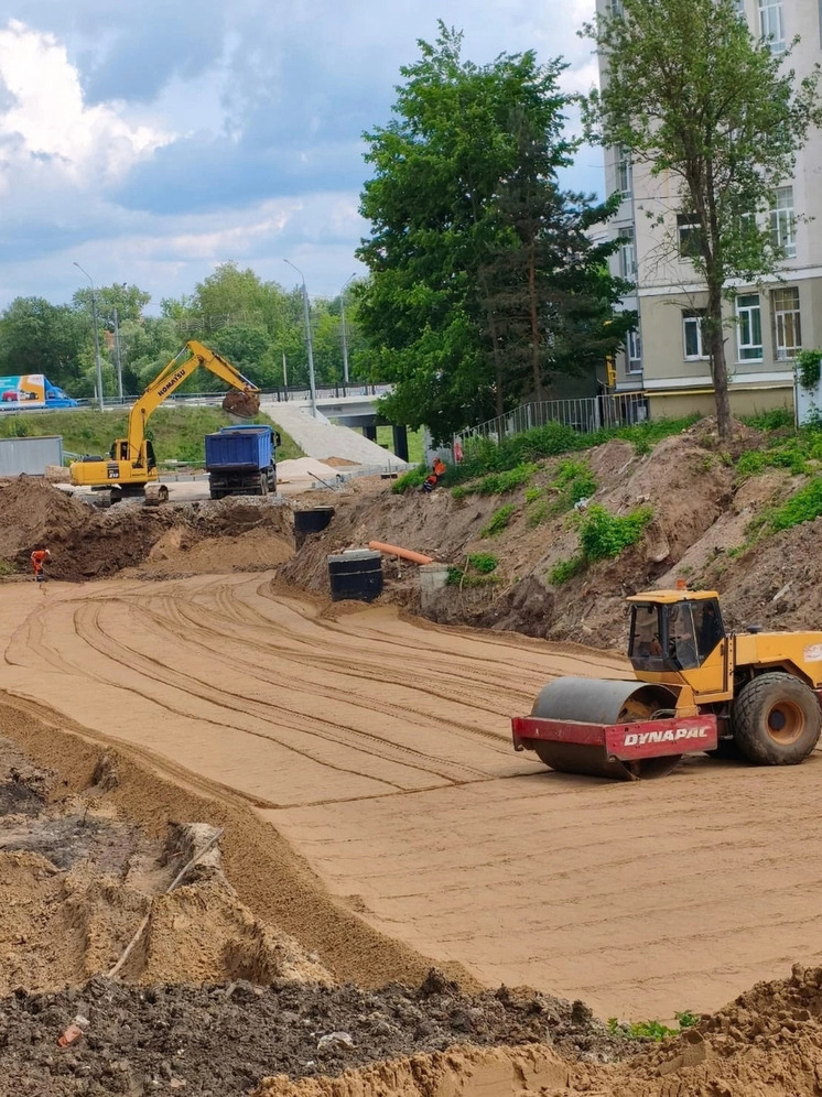 Во Владимире на улице Пушкарской идут дорожные работы