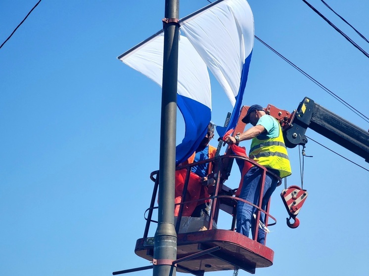 Проспект Науки в Пущино украсили десятки флагов