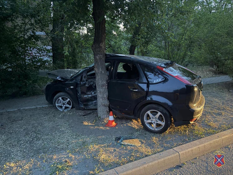Под Волгоградом 18-летний водитель без прав въехал на иномарке в дерево