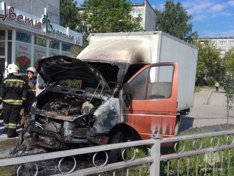 На улице Чапаева в Екатеринбурге сгорела «Газель»