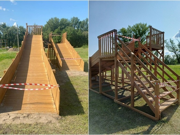 В Усть-Абакане готовятся к зиме – установили горку