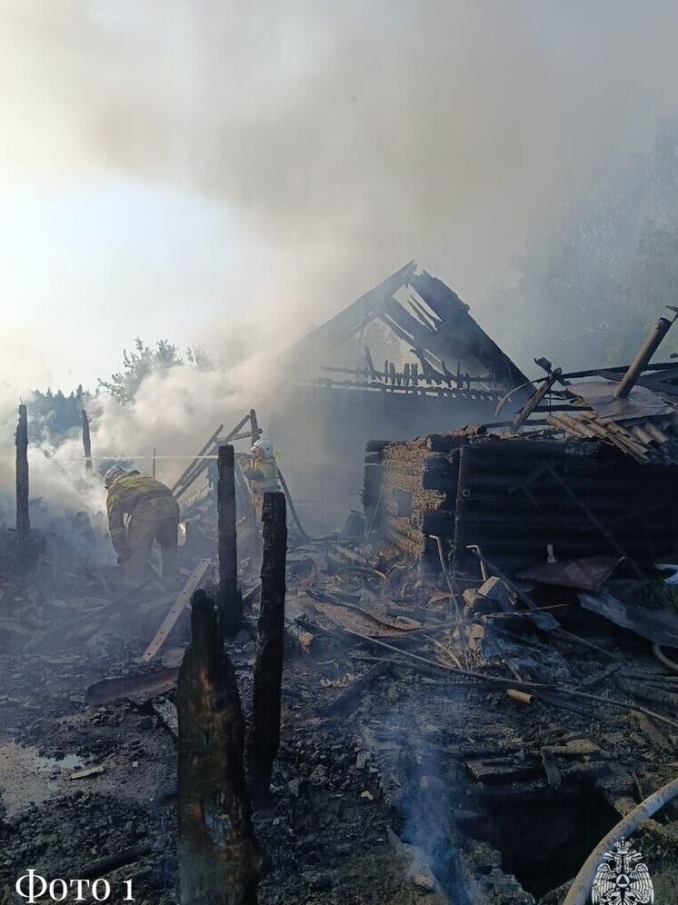 Пожар уничтожил жилые и хозяйственные постройки в Томском районе