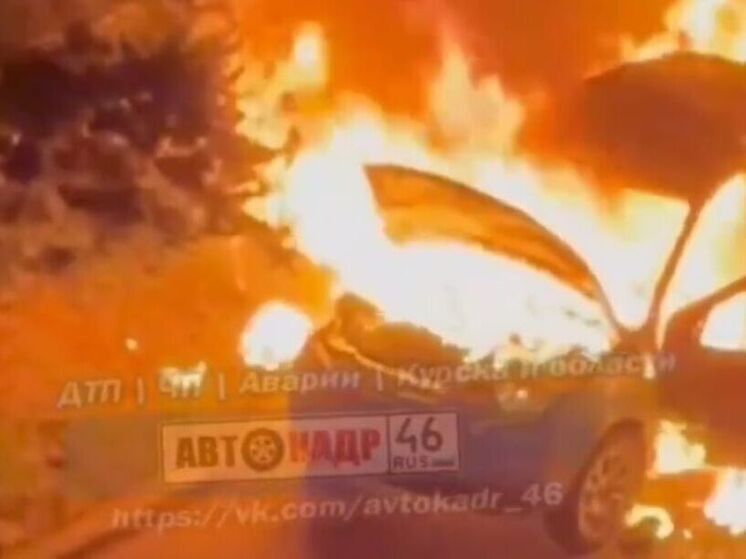 В Курске на проспекте Победы сгорел автомобиль