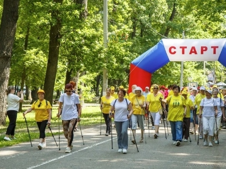На Олимпийской аллее в Пензе прошел городской фестиваль скандинавской ходьбы