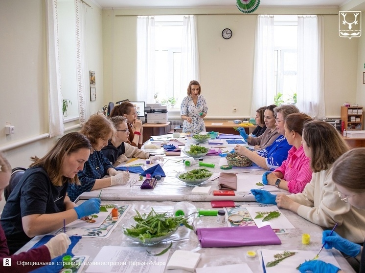На мастер-классе в Нарьян-Маре освоили народное ремесло «верховая набойка»