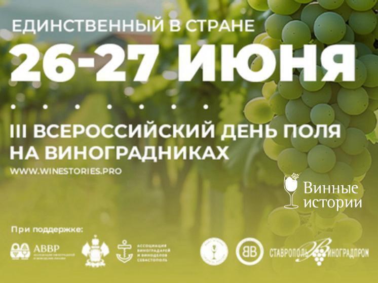 В Краснодарском крае пройдет 3-й Всероссийский день поля на виноградниках