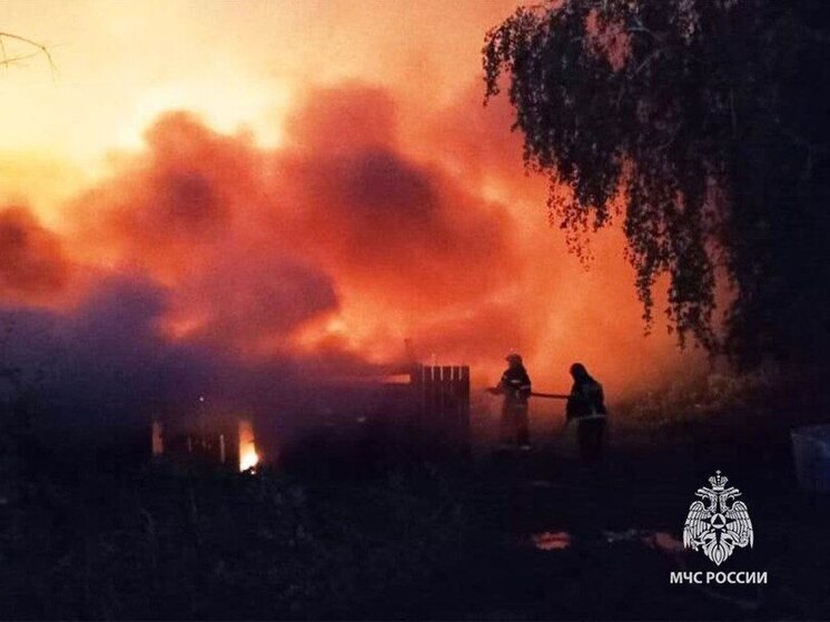 Пожар в жилом доме и гараже обеспечили спасателям из Тулы неспокойную ночь