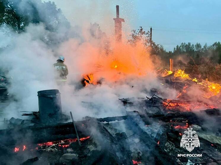 В Тверской области жилой дом дотла сгорел в огне