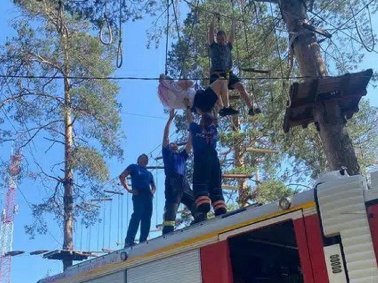 Держалась на одном тросе. Девушка сорвалась с высоты в веревочном парке в Барнауле