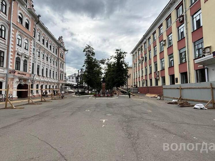 На улице Пушкинской в Вологде началась подготовка к благоустройству