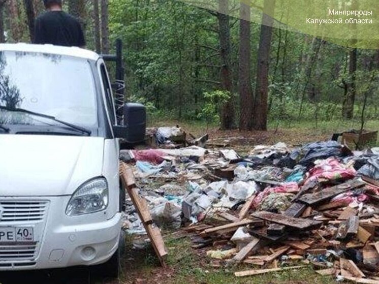 В Калужской области нашли свалку в лесу