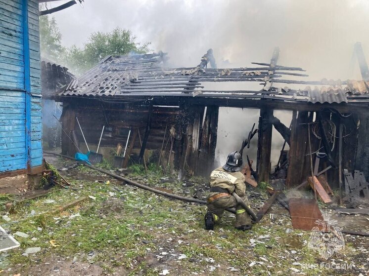 В Валдайском округе во время пожара пострадал человек