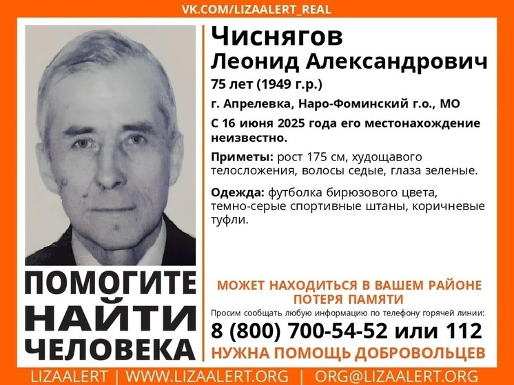 В Калужской области ищут пропавшего в Подмосковье пенсионера