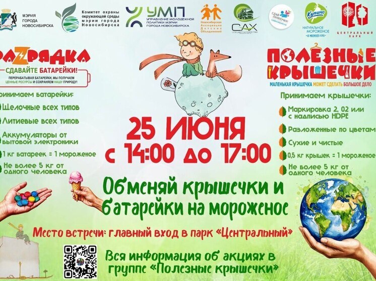 Новосибирцам предлагают обменять батарейки на мороженное