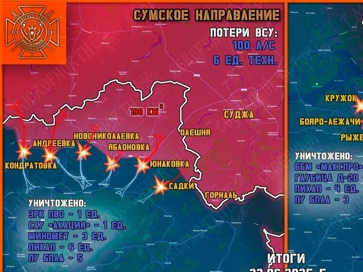 На Тёткинском и Глушковском направлениях уничтожили 5 единиц техники ВСУ