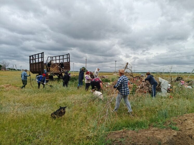 В селах под Энгельсом очищали кладбища от мусора