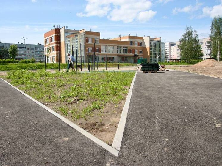 Спортивную площадку строят на улице Звездной в Пскове