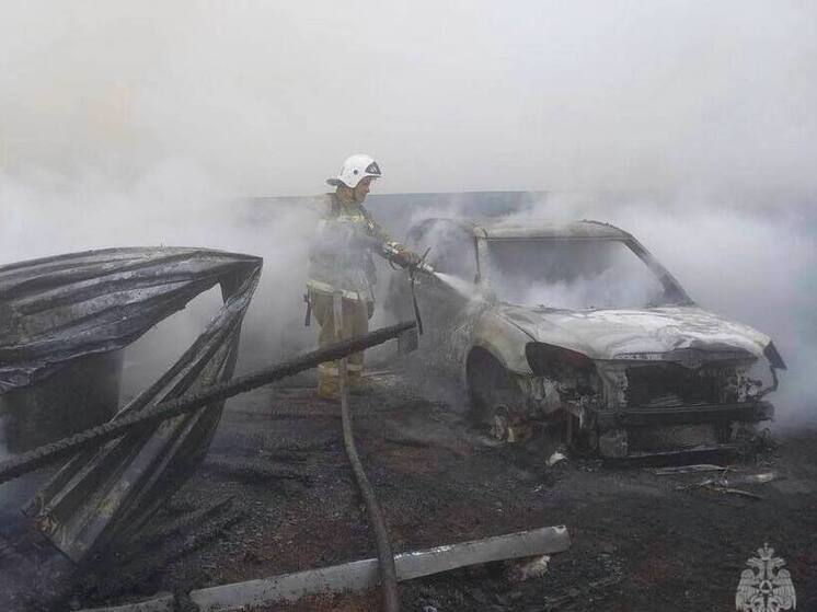 Пожар в Омской области уничтожил дом и два авто