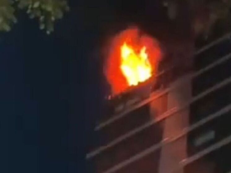 Пожар в доме после падения беспилотника сняли на видео в Красногорске