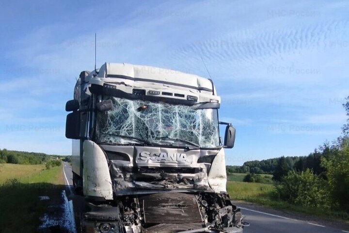 Четыре человека съехали в кювет на трассе Р-243 в Удмуртии