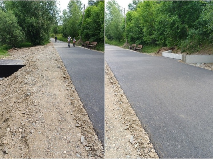 La pista ciclabile distrutta nel Parco della Cultura e della Ricreazione di Abakan è stata rinforzata in modo affidabile
