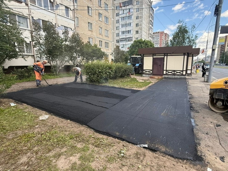 В Йошкар-Оле заасфальтировали несколько остановочных площадок