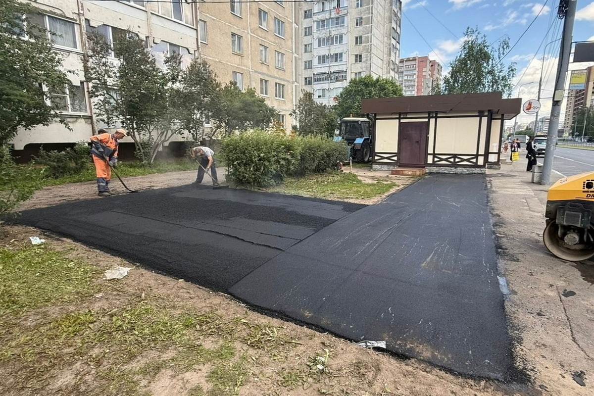 В Йошкар-Оле заасфальтировали несколько остановочных площадок