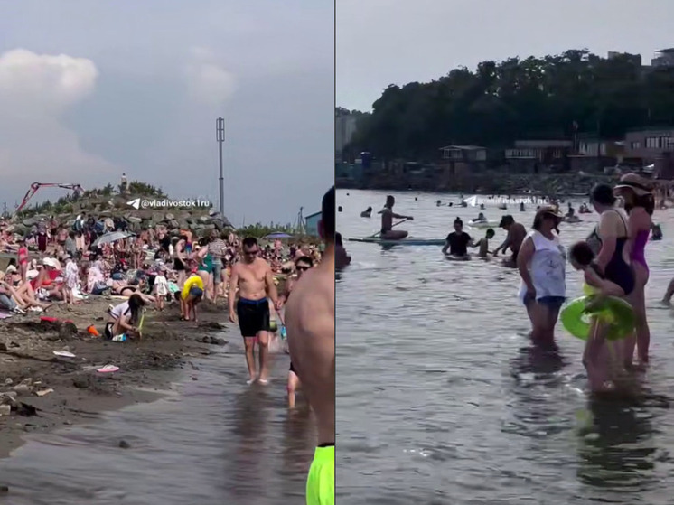 Аншлаг на пляжах Владивостока из-за аномальной жары: Патрокл переполнен отдыхающими