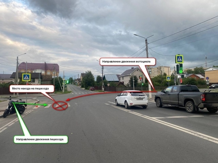 В Костроме мотоциклист на переходе сбил пенсионерку