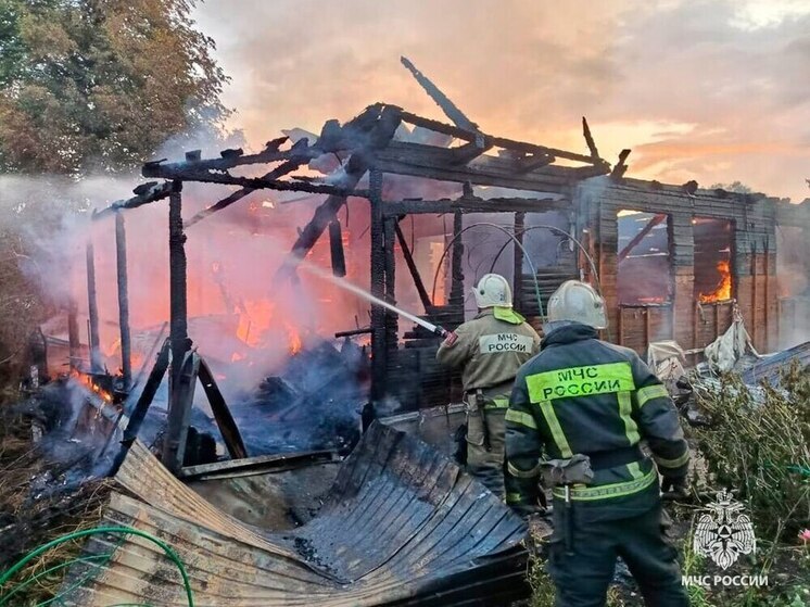 Неиспользуемая постройка вспыхнула в Алексине 27 июня