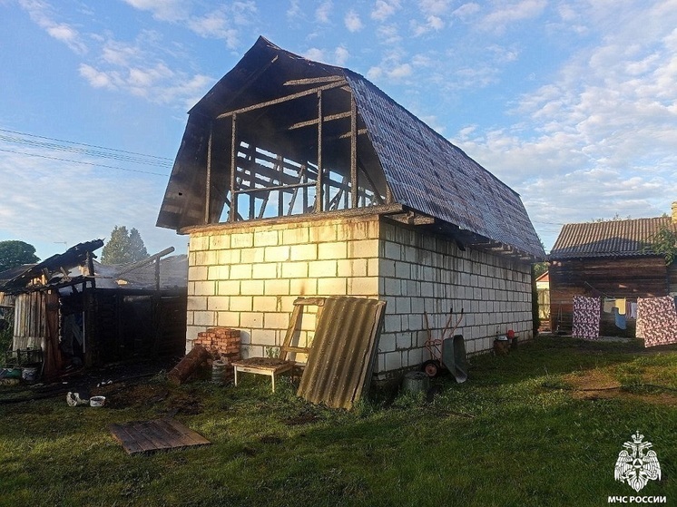 В Демидове произошёл пожар во дворе жилого дома