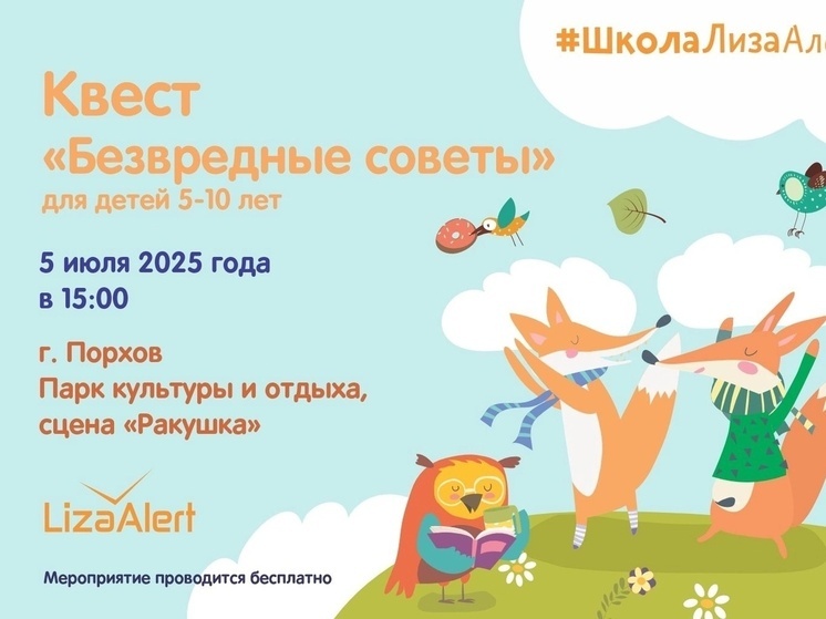 В Порхове пройдёт квест по детской безопасности от отряда «ЛизаАлерт»