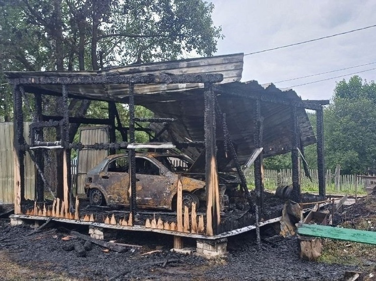 В Ярославской области сгорел гараж вместе с автомобилем