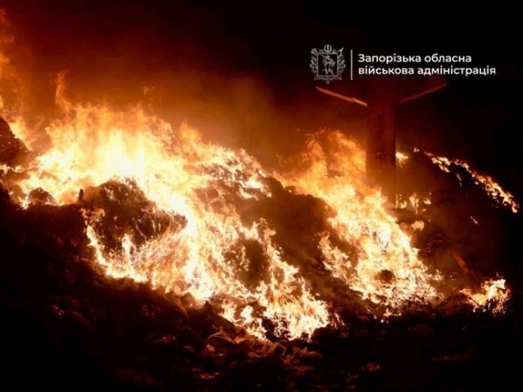 В украинском Запорожье загорелось промышленное предприятие после взрывов