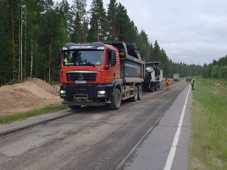 На трассе М-8 «Холмогоры» – Котлас продолжаются ремонтные работы