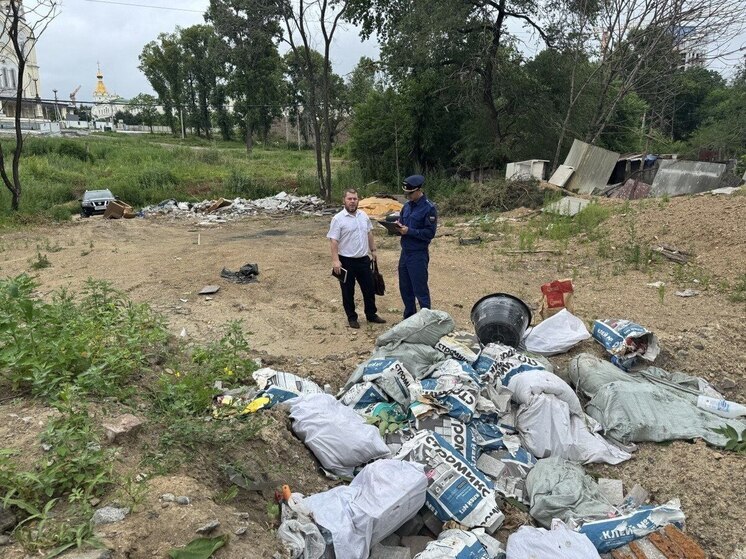 Ртутные лампы и кирпичи: в Хабаровске хулиганы забросали отходами территорию у собора