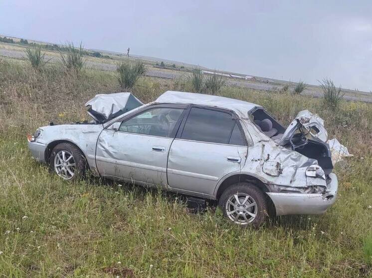 В Хакасии Toyota Corolla вылетела в кювет и покалечила водителя