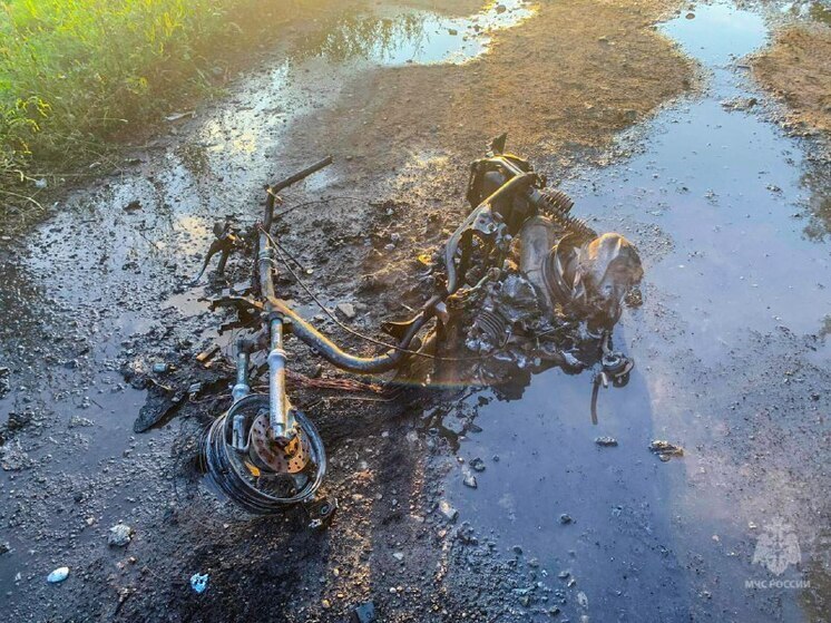 В центре Омска на ходу вспыхнул электроскутер