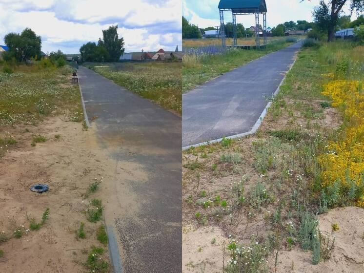 В Индерке благоустраивают территорию у стадиона в рамках нацпроекта