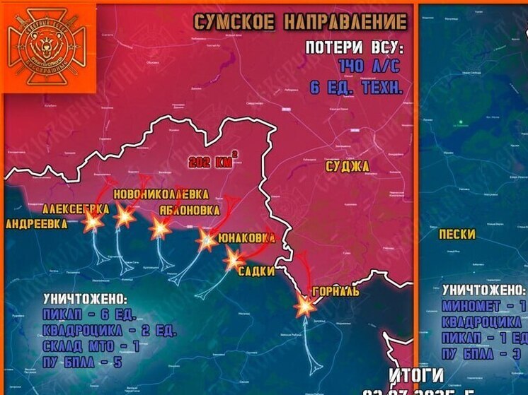 На Тёткинском и Глушковском направлениях уничтожили пикап и три квадроцикла ВСУ