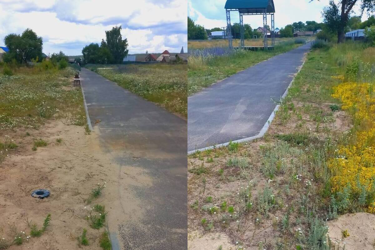 В Индерке благоустраивают территорию у стадиона в рамках нацпроекта