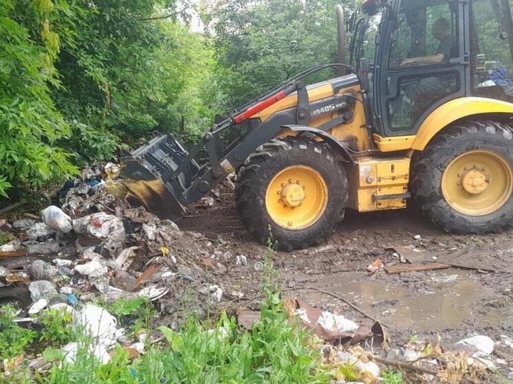 Три несанкционированные свалки ликвидировали в Железнодорожном районе Рязани