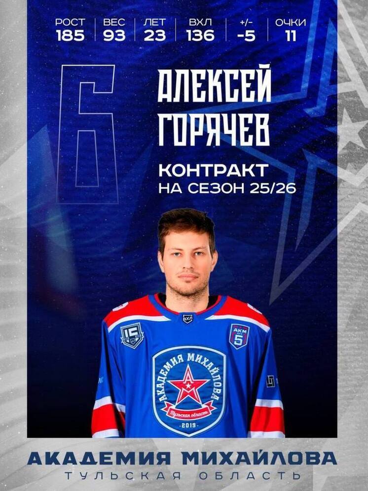Защитник Алексей Горячев пополнил состав тульского АКМ